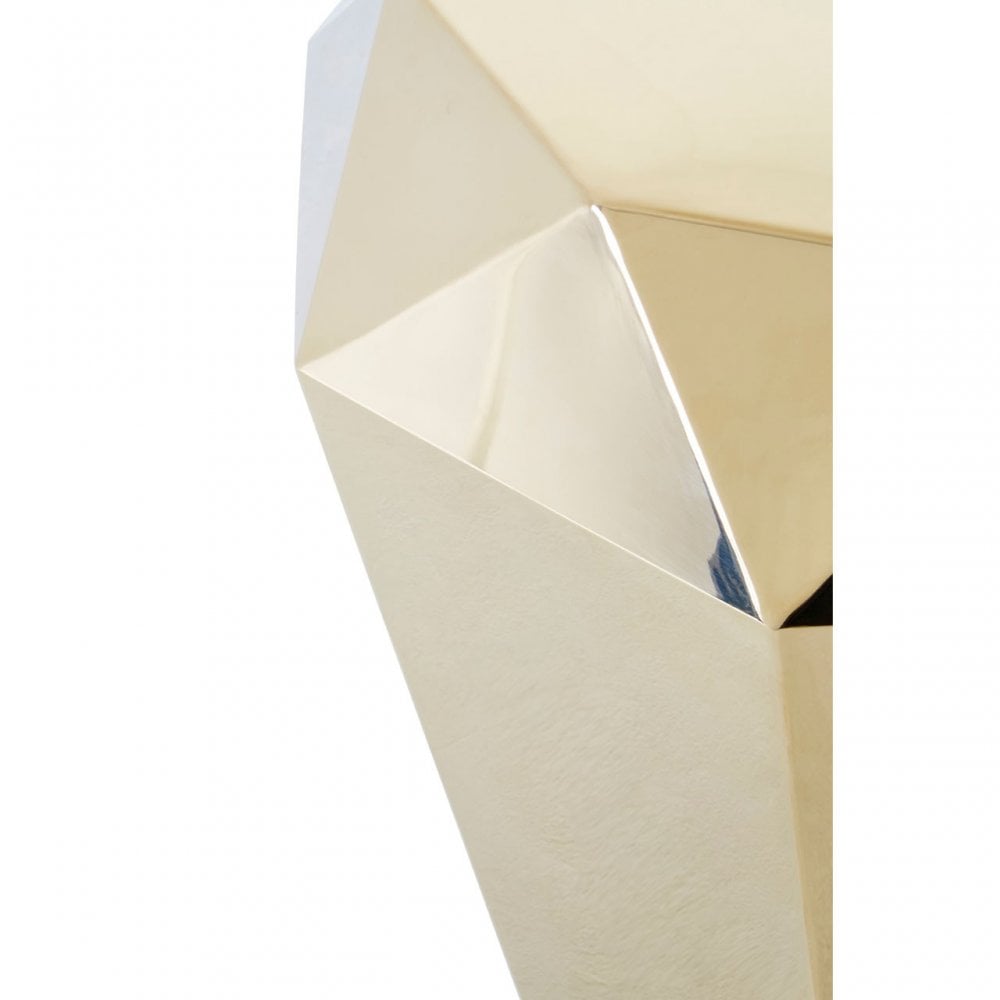 Enrich Champagne Gold Diamond Cut End Table, Stainless Steel, Gold