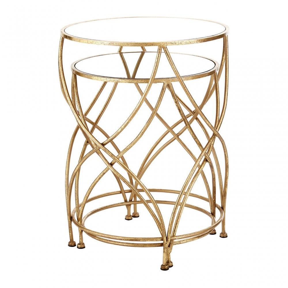Marcia Mirrored Top Side Tables, Glass