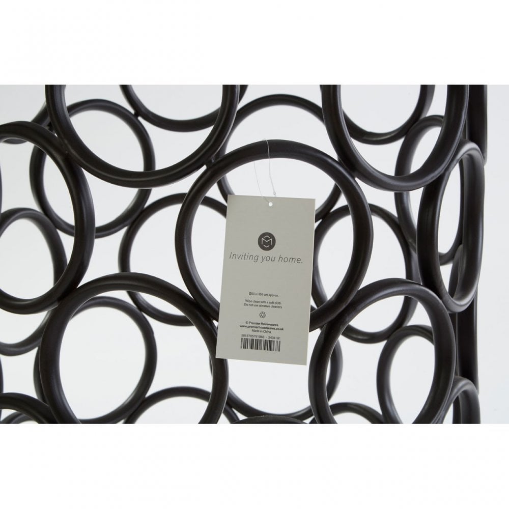 Antalya Round Side Table, Tempered Glass, Black