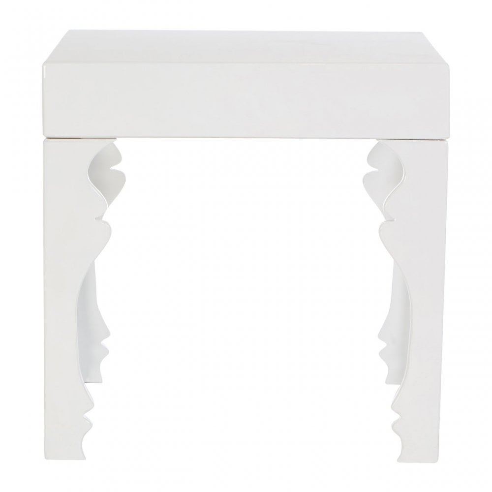 Luis Side Table, Wood, White