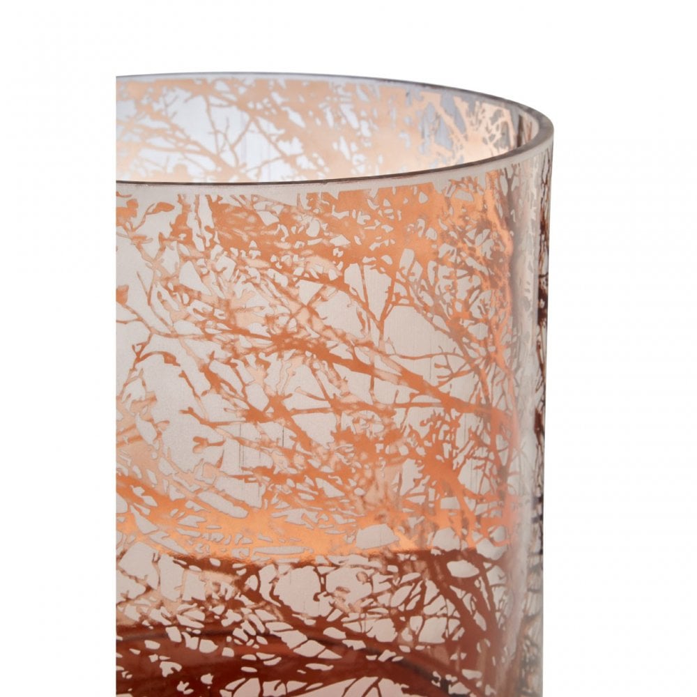 Branch Large Glass Hurricane Candle Holder, Glass, Brown