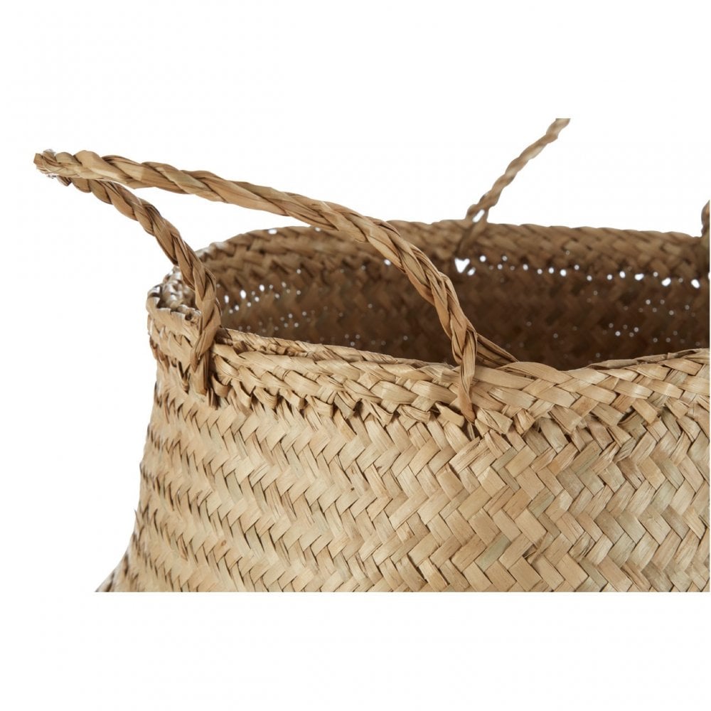 Gold Sequin Large Seagrass Basket, Seagrass, Natural