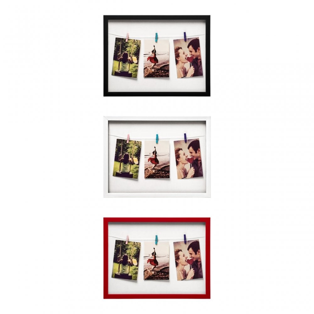 Washing Line Photo Frame, Glass, White