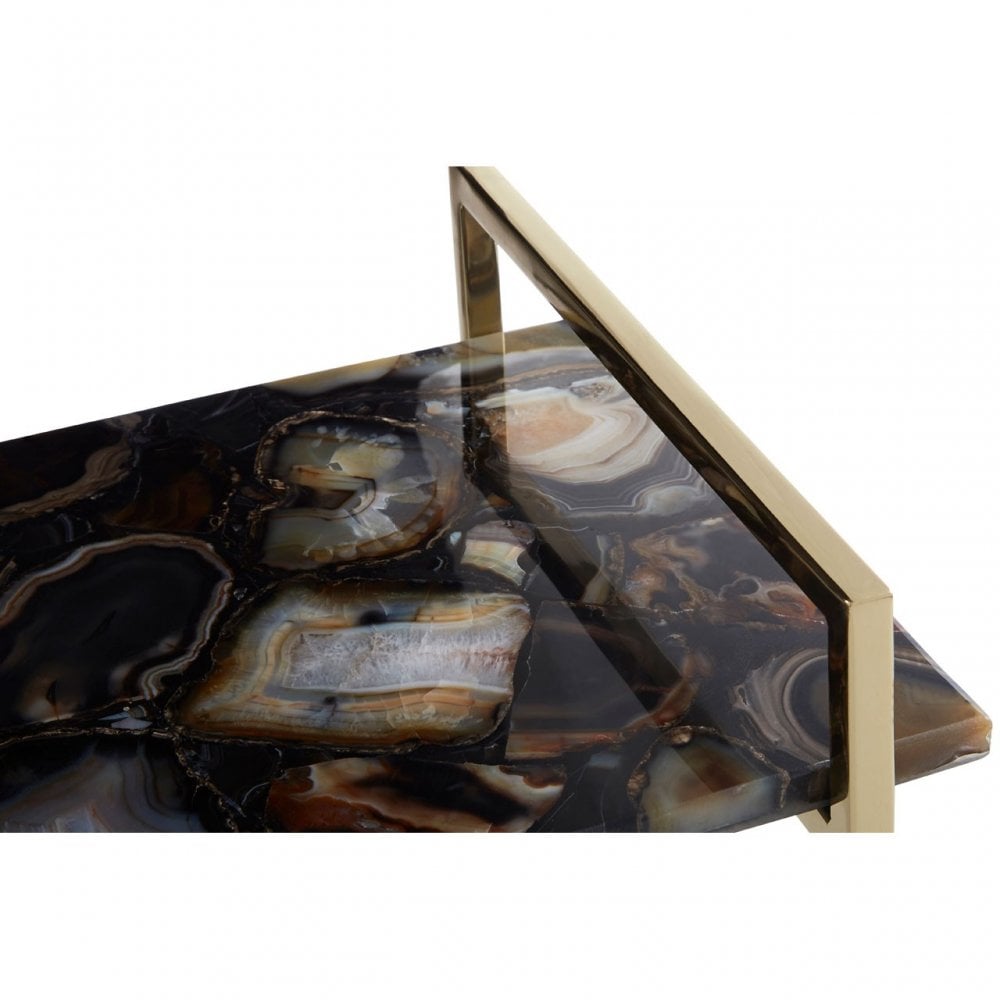 Bowerbird Black Agate Small Tray, Steel