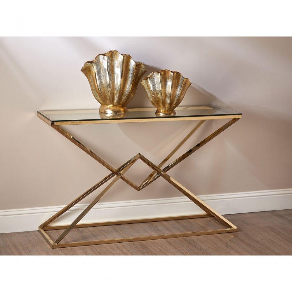 Estrella Large Fluted Vase, Gold