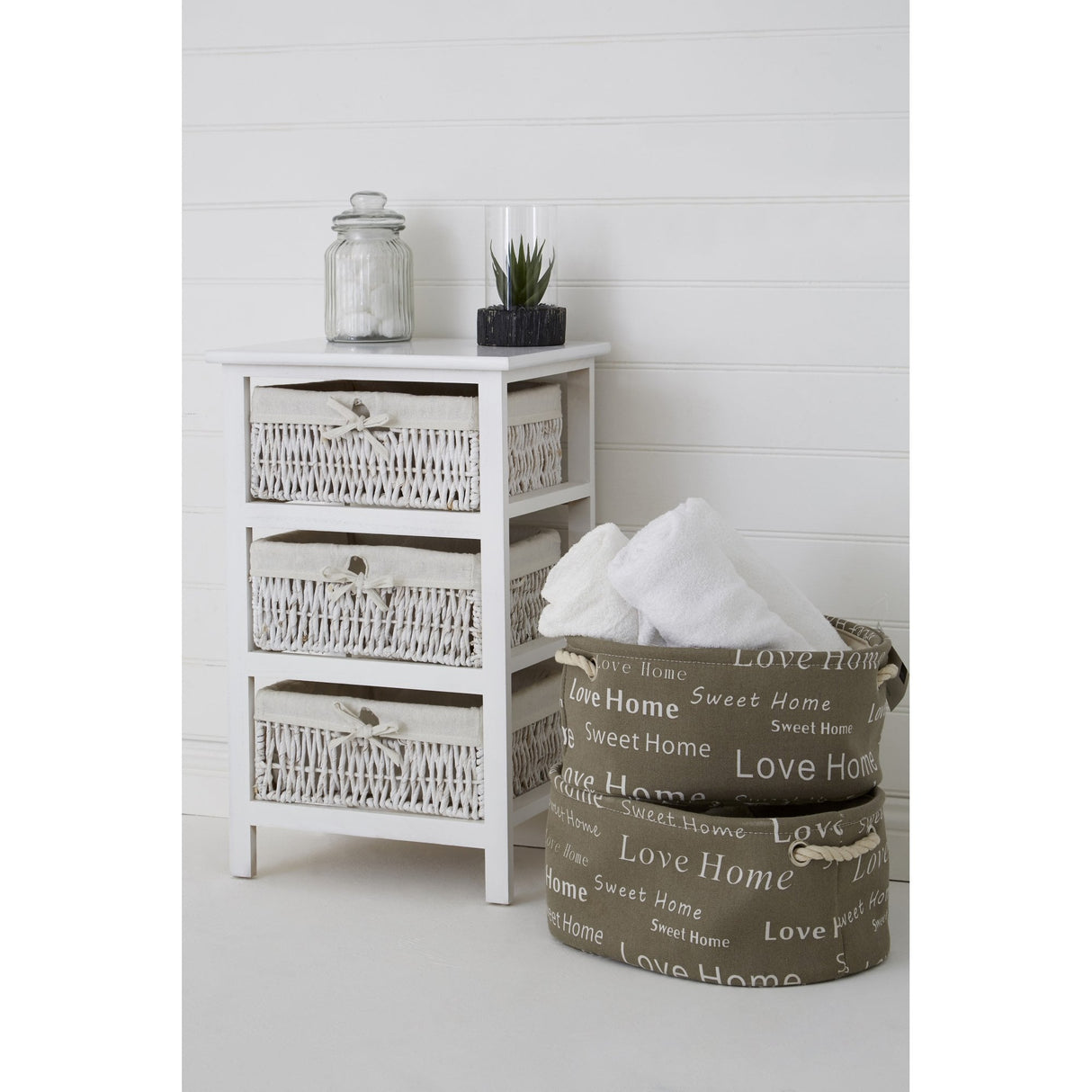 White Storage Unit, Maize, Paulownia Wood, White
