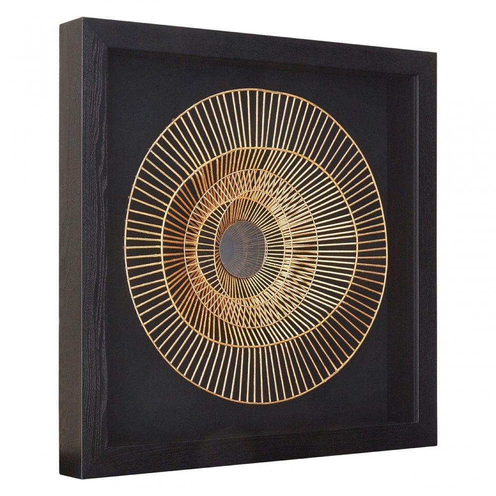 Modello Gold / Black Framed Metal Wall Art, Glass, Iron, Gold