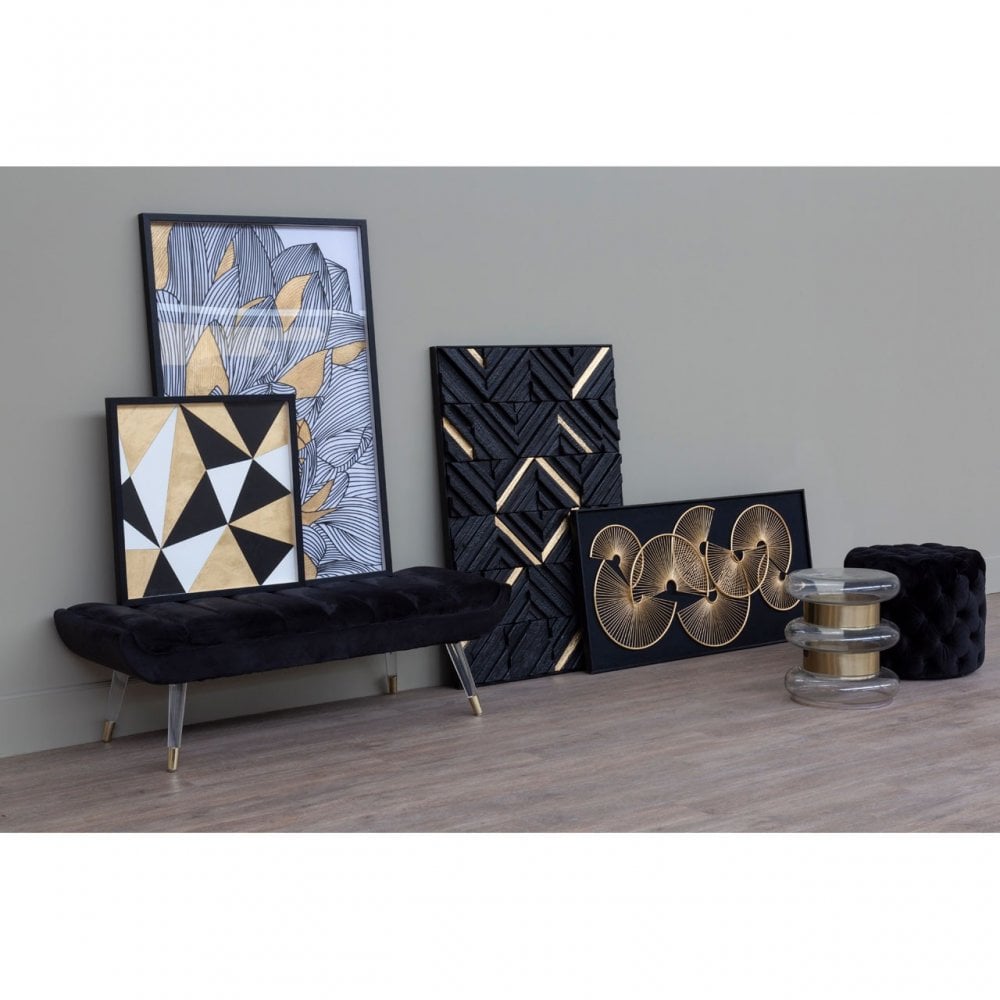 Modello Framed Botanical Wall Art, Glass, Pine Wood, Gold