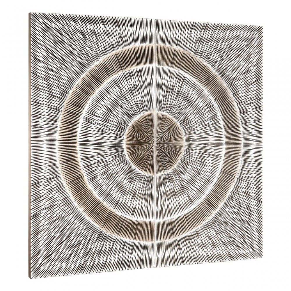 Modello Wood Carving Silver Finish Wall Art, Pine Wood, Silver
