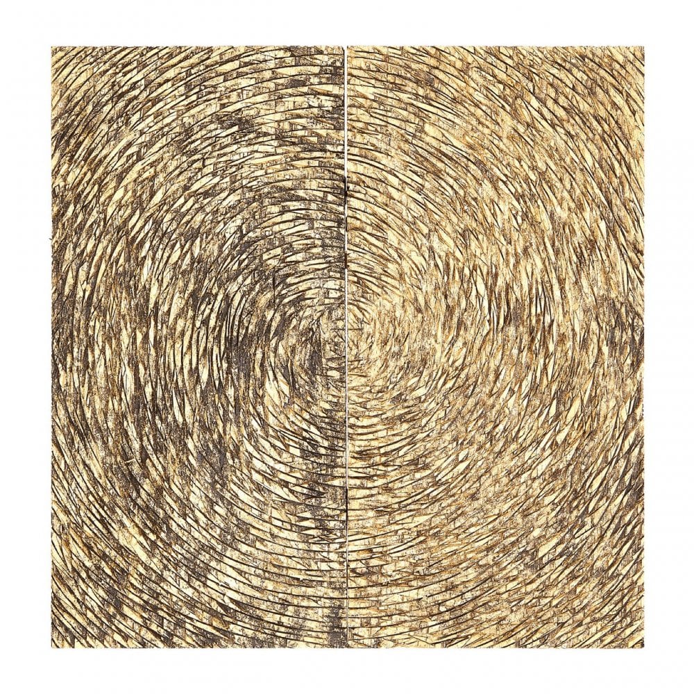 Modello Wood Carving Gold Finish Wall Art, Pine Wood, Gold