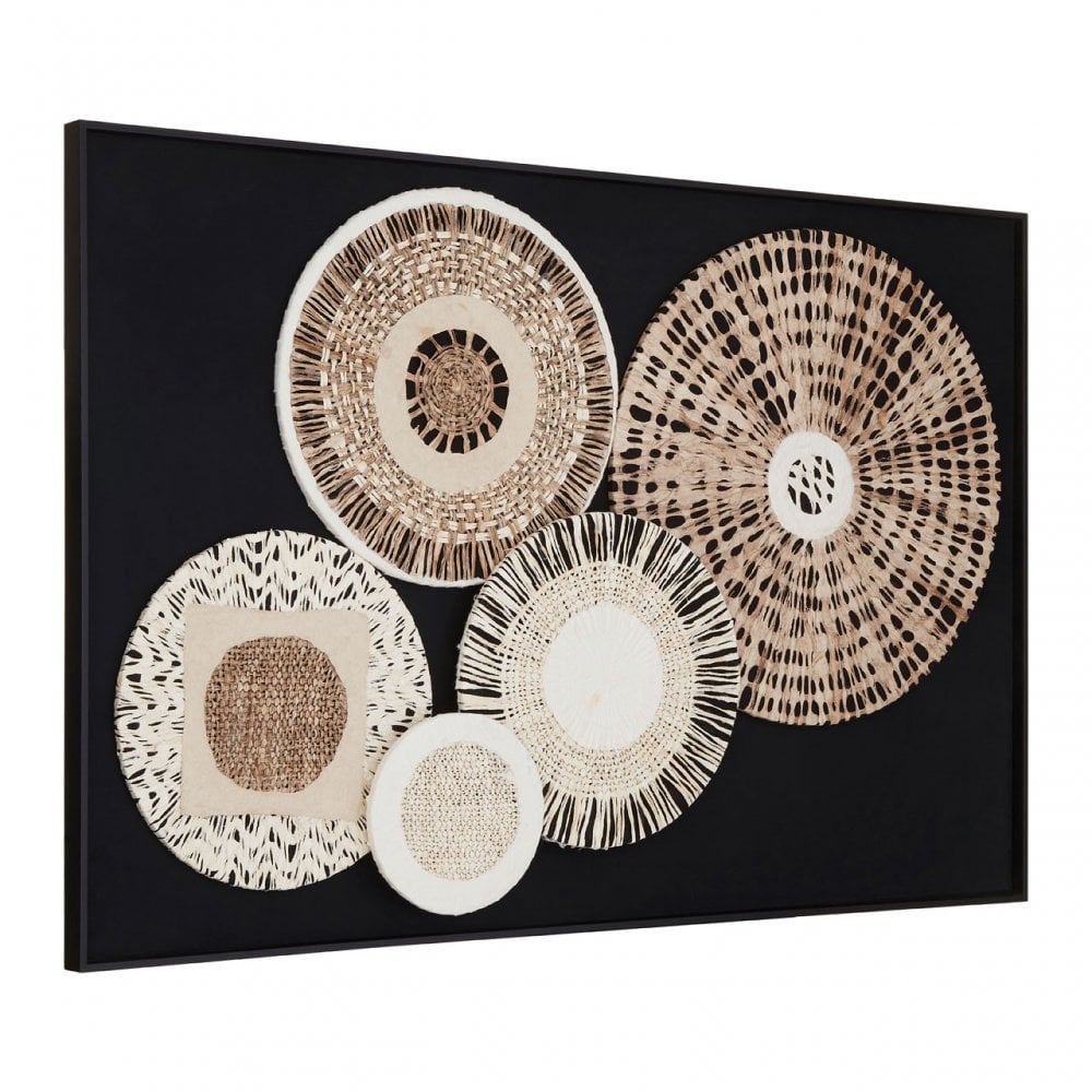 Modello Natural/Black Paper Design Wall Art, Pine Wood, Natural