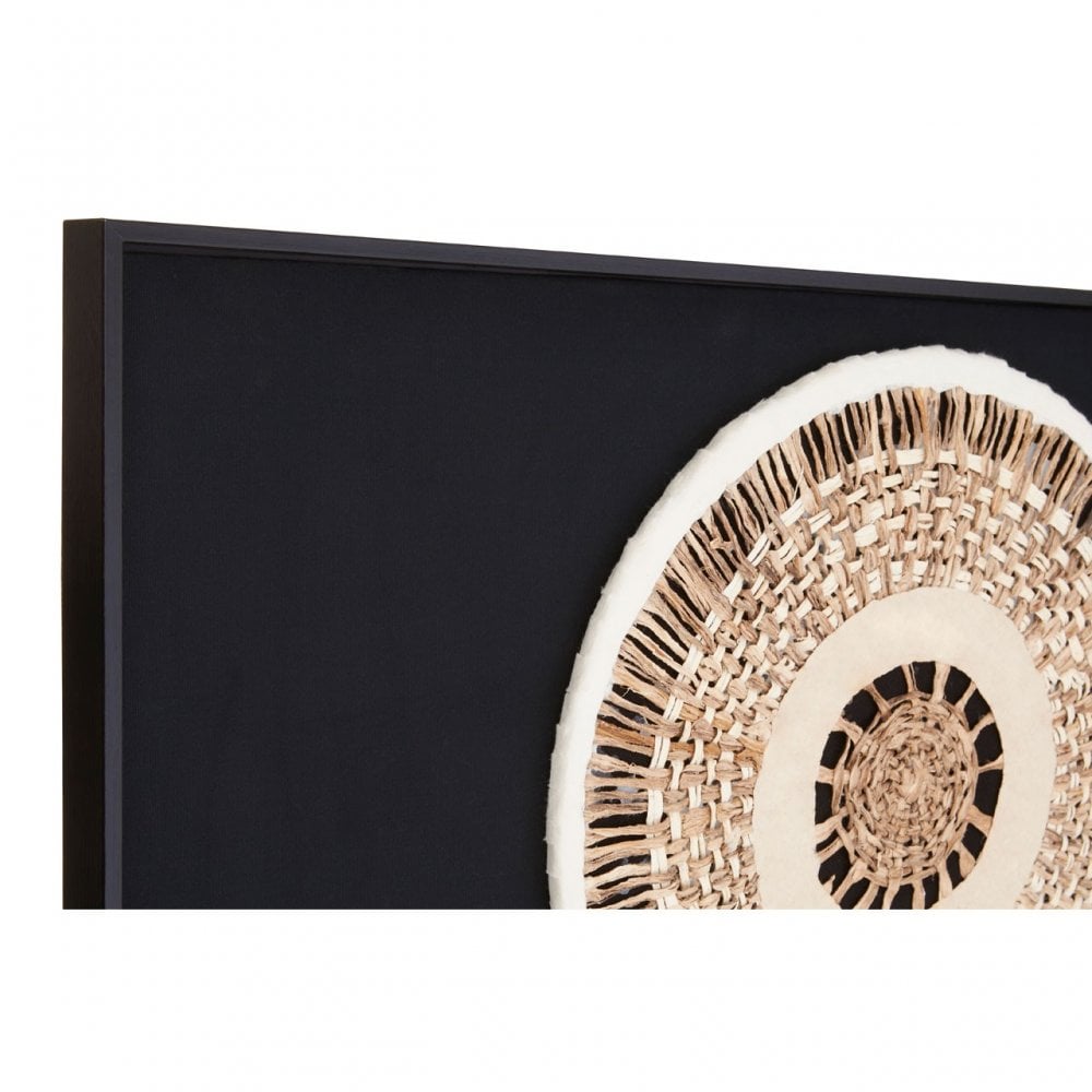 Modello Natural/Black Paper Design Wall Art, Pine Wood, Natural