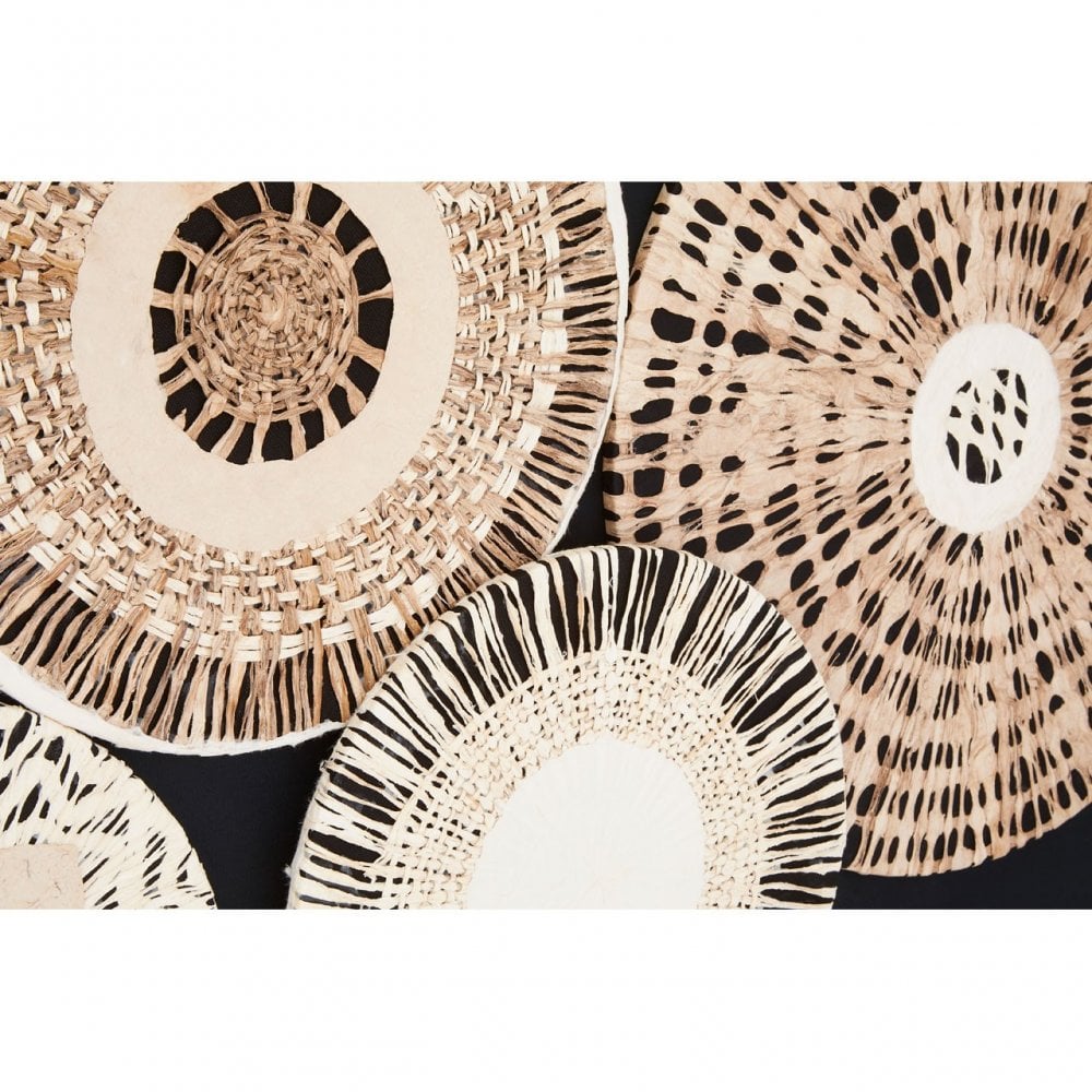 Modello Natural/Black Paper Design Wall Art, Pine Wood, Natural