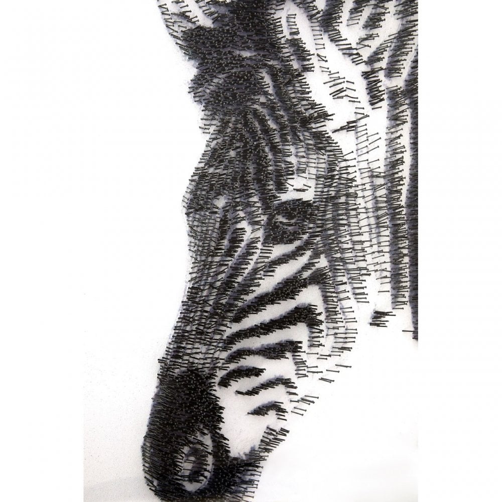 Modello Zebra Sculpture Wall Art, Pine Wood, White