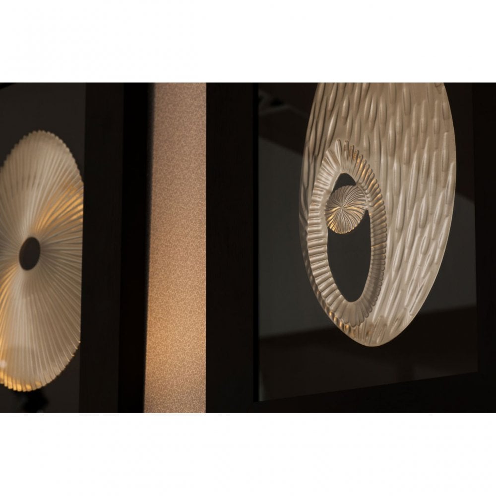 Framed Oval Centre Hole Wall Art, Wood, Silver