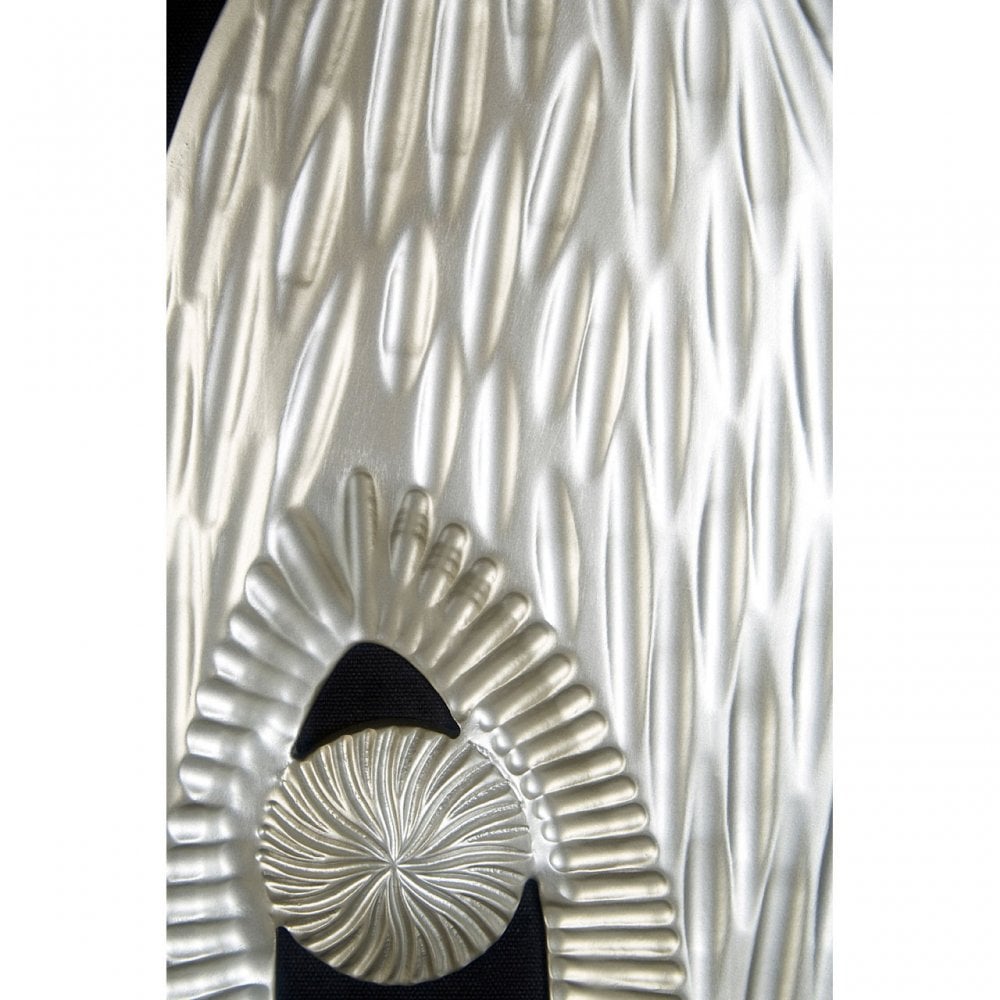 Framed Oval Side Hole Wall Art, Wood, Silver