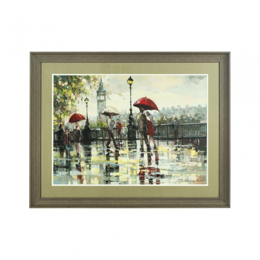 Framed London Wall Art, Glass, Polyresin, Multi-Coloured