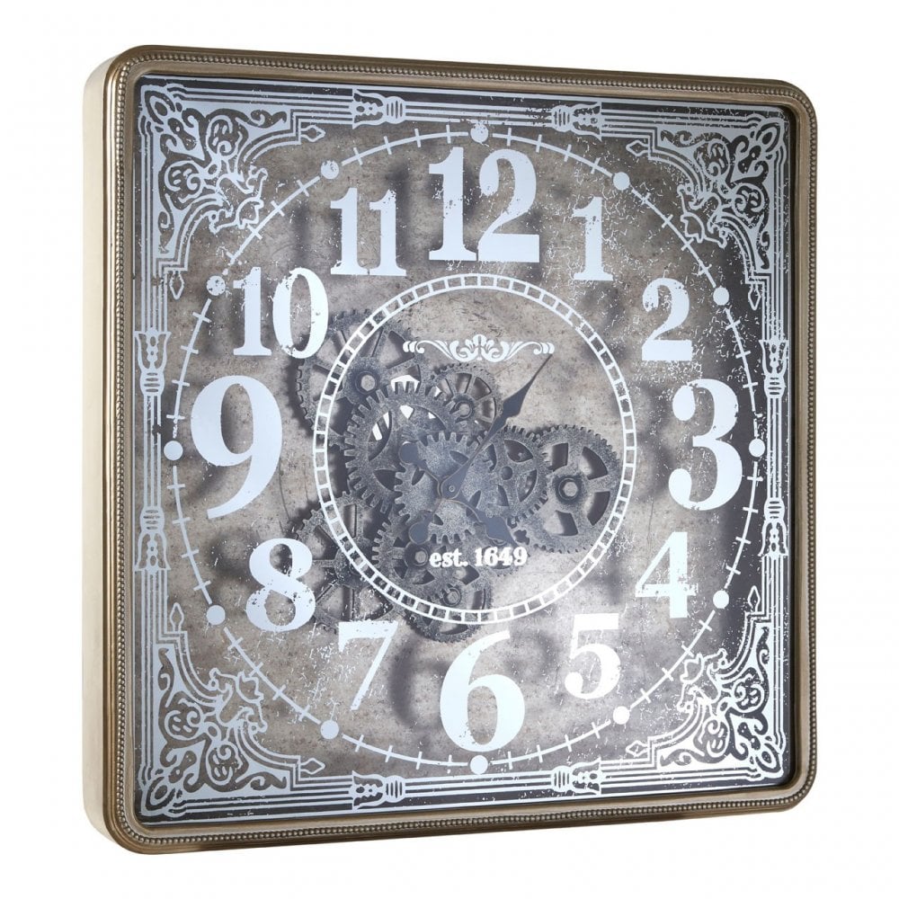 Carlin Wall Clock, Glass, Gold