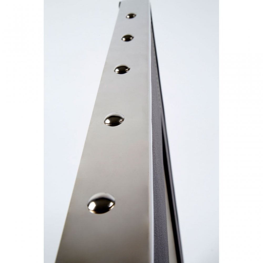Tuskin Wall Clock, Glass, Leather, Stainless Steel, Black