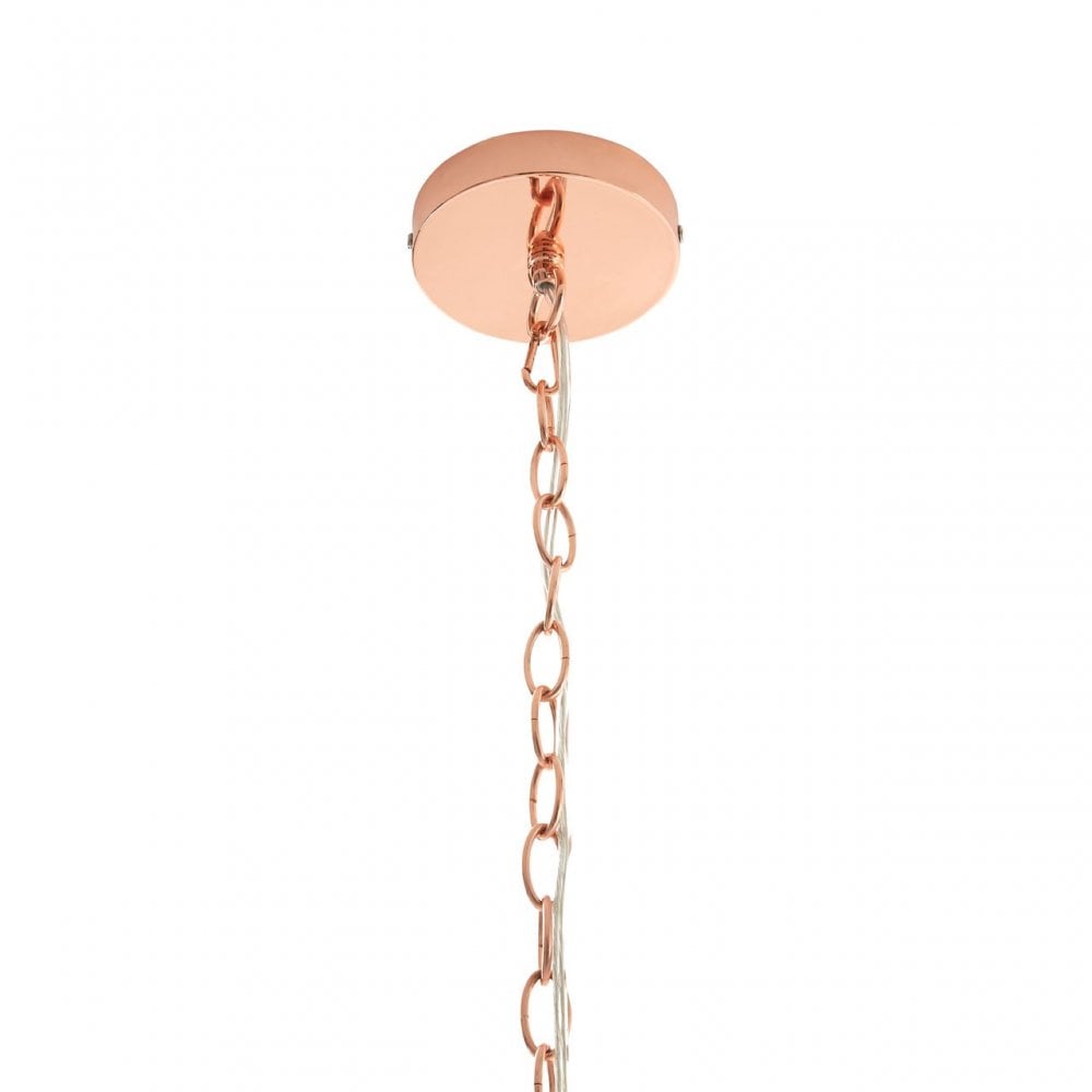 Luthor Medium Copper Pendant Light, Glass, Iron