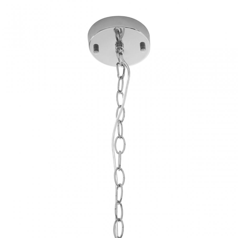 Luthor Large Nickel Pendant Light, Glass, Iron, Silver