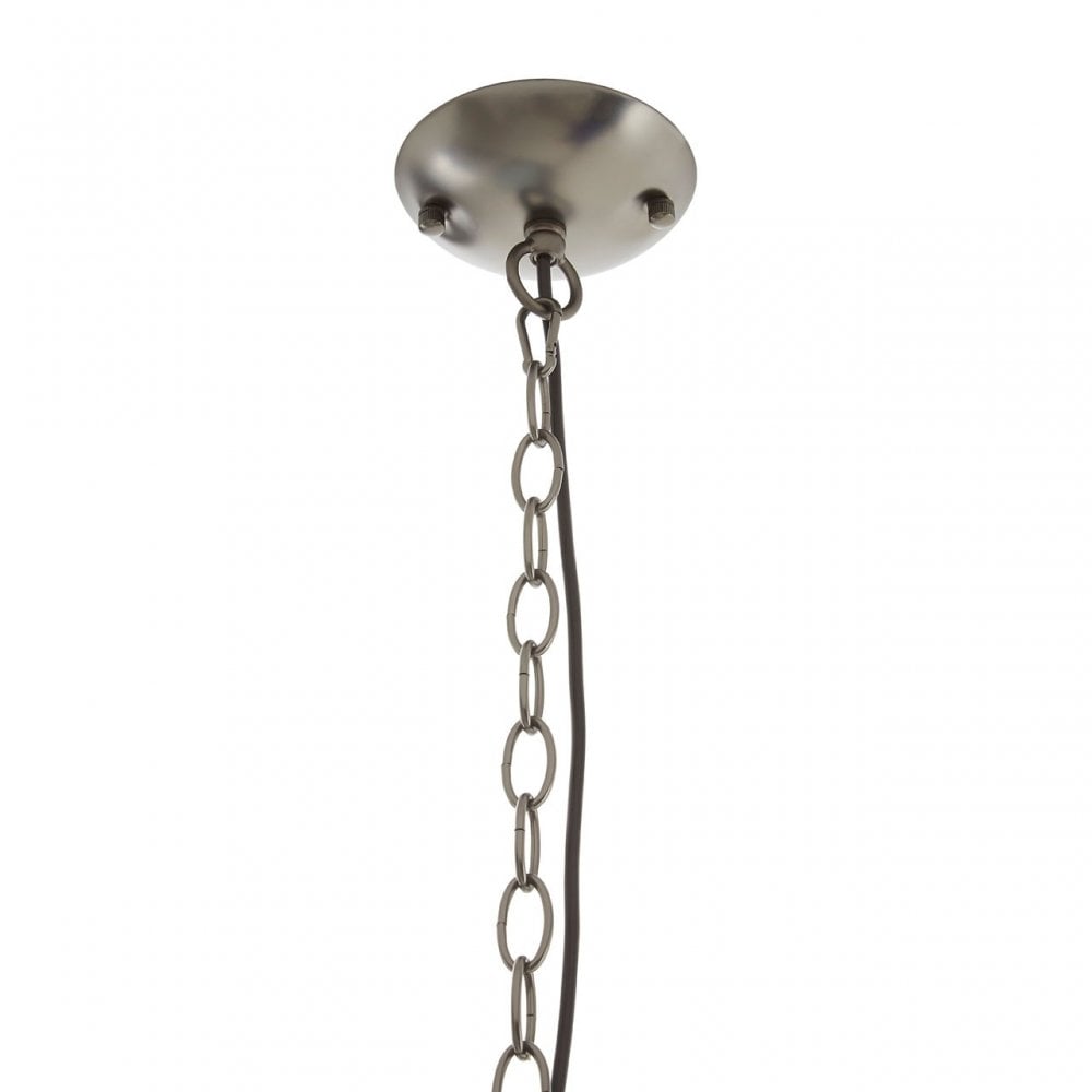 Luthor Large Gunmetal Pendant Light, Glass, Iron, Grey