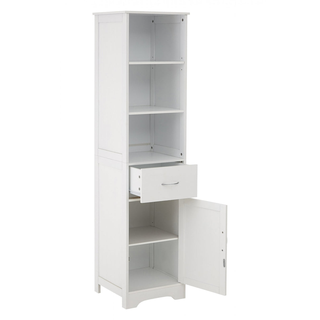 Portland Tall Cabinet, Wood, White