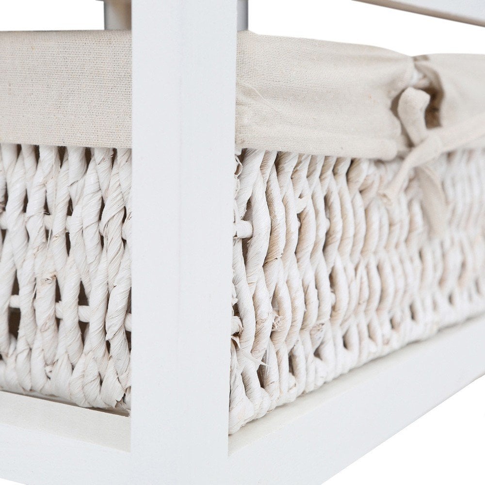 White Storage Unit, Paulownia Wood, Maize, White