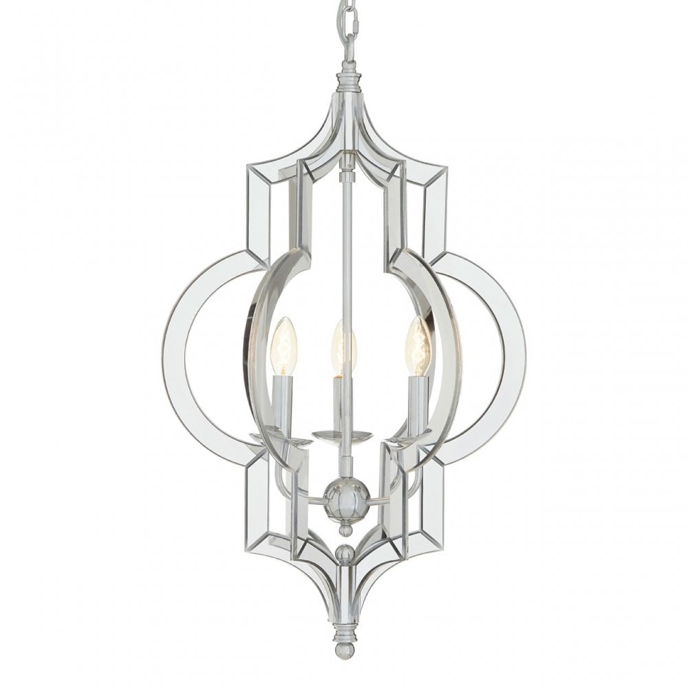 Tuskin Pendant Light, Glass, Iron, Silver