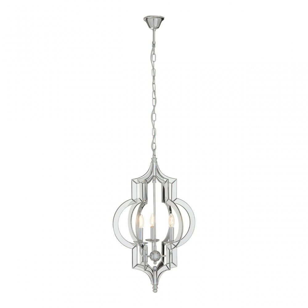 Tuskin Pendant Light, Glass, Iron, Silver