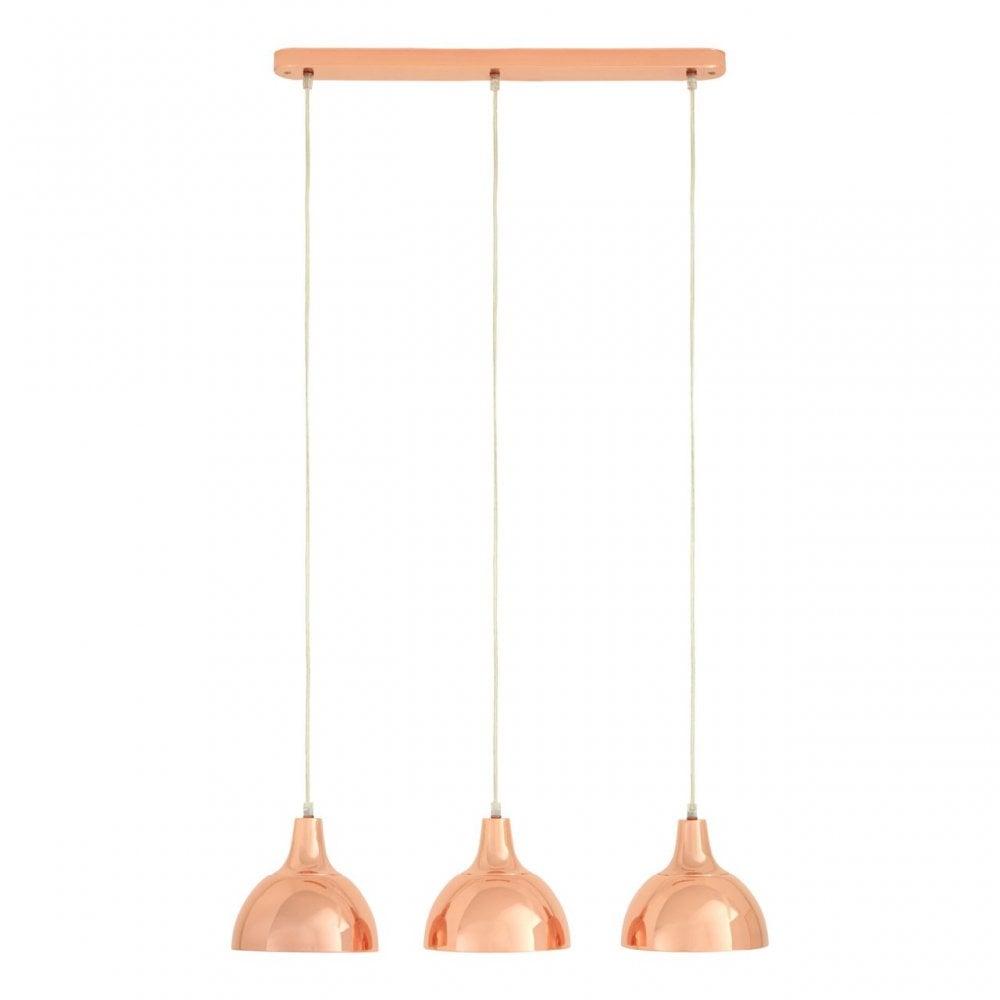 Jasper 3 Pendant Light, Metal, Copper