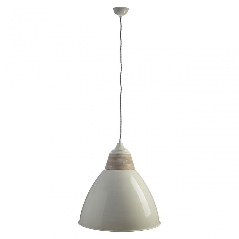 Oslo Extra Large Pendant Light, Iron, Wood, White