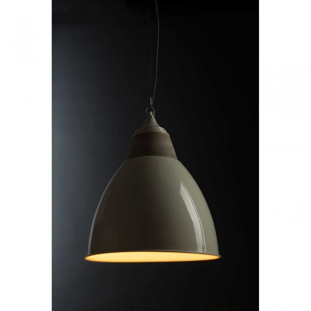 Oslo Large Pendant Light, Iron, Wood, White