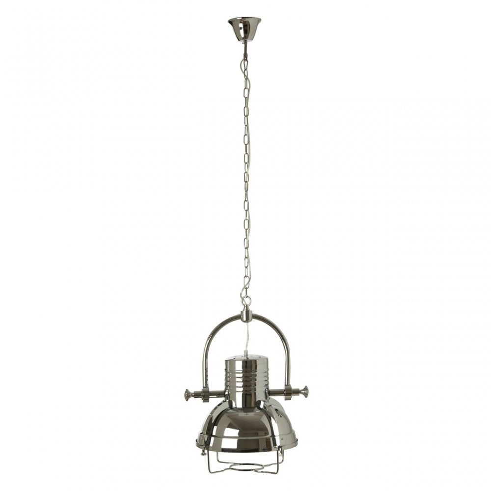 Sprocket Pendant Light, Metal, Silver