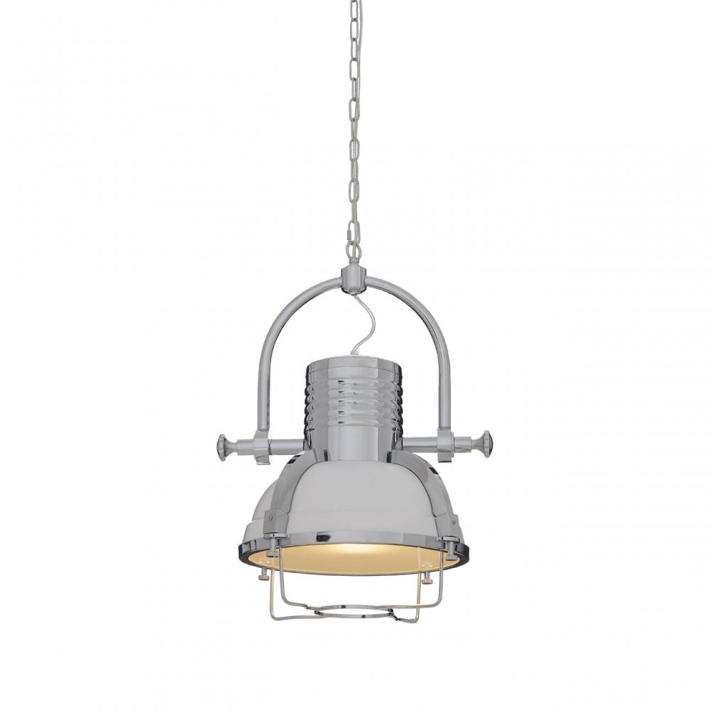 Sprocket Pendant Light, Metal, Silver