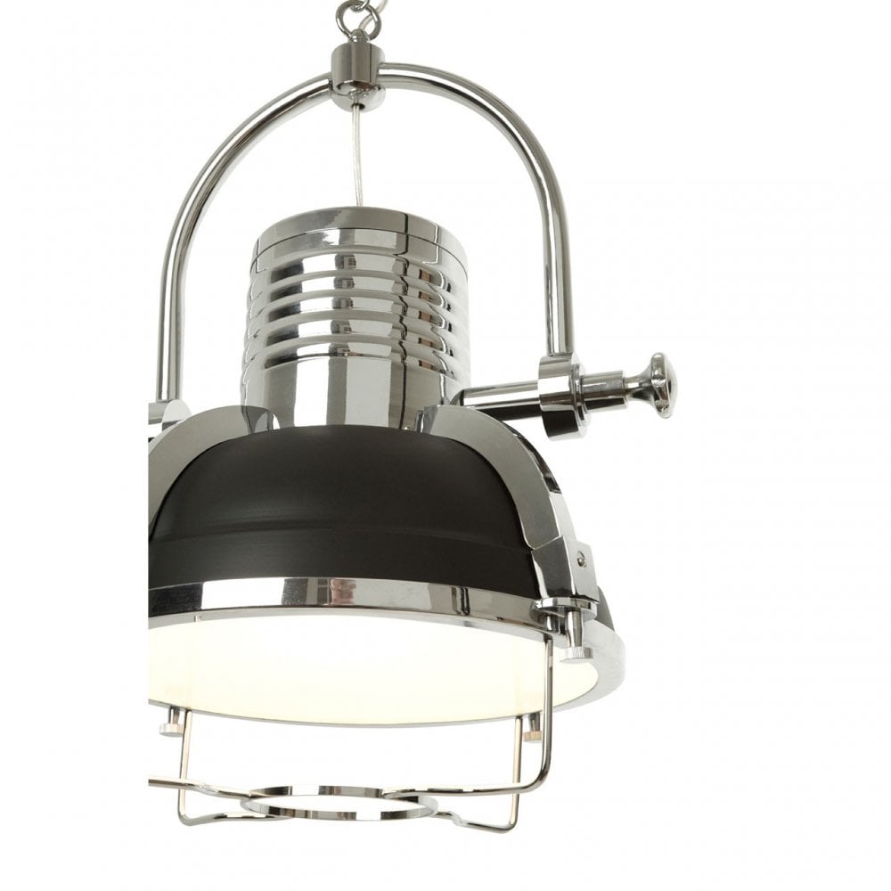 Sprocket Pendant Light, Metal, Black