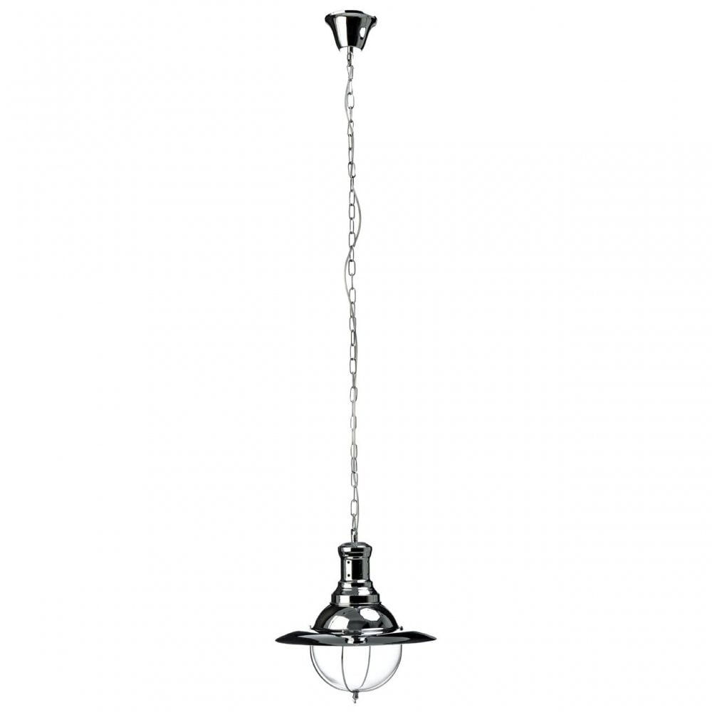 Sprocket Pendant Light, Chrome, Glass, Silver