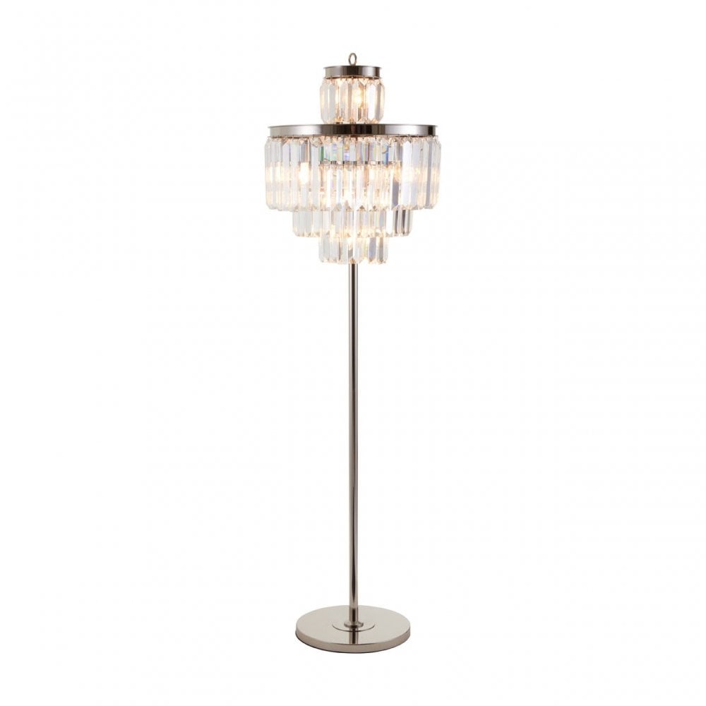 Tuskin Floor Lamp, Crystal, Iron