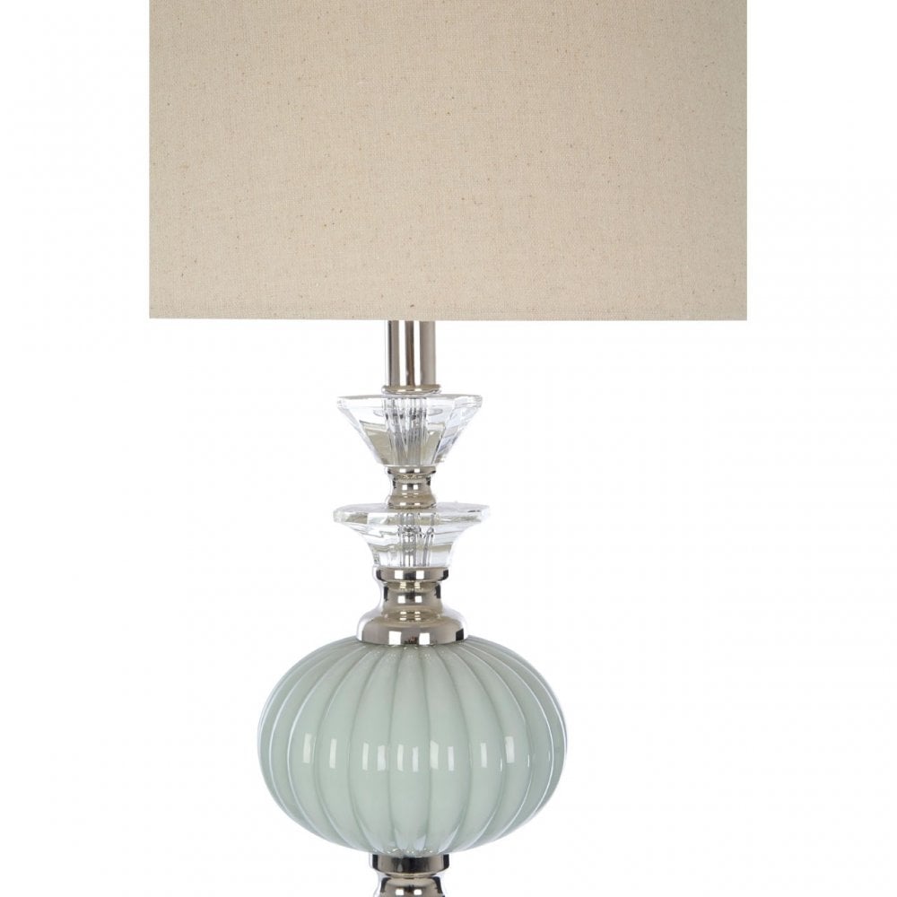 Ulyana Floor Lamp, Crystal, Glass, Iron, Linen