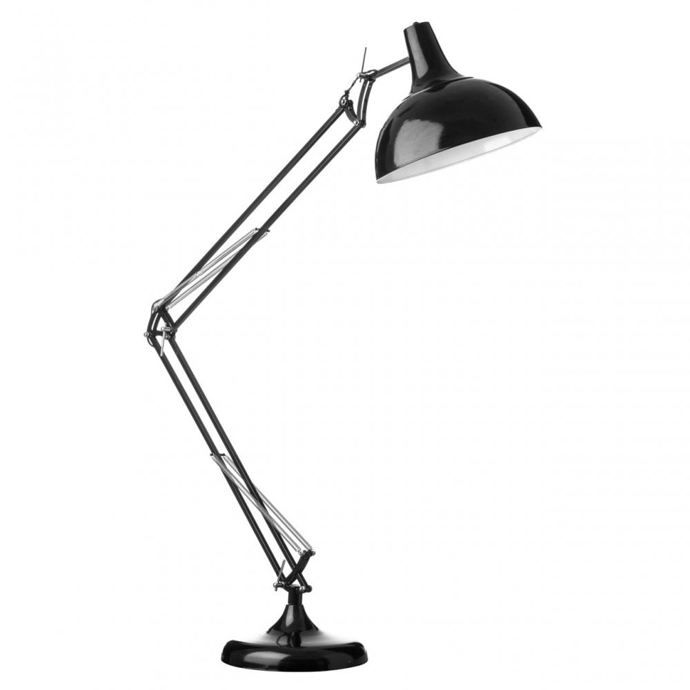 Study Floor Lamp, Metal, Black