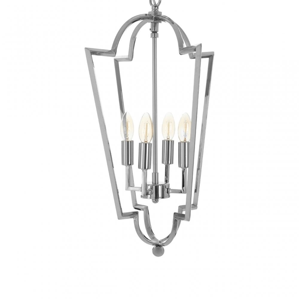Venice Tapered Chandelier, Stainless Steel, Silver