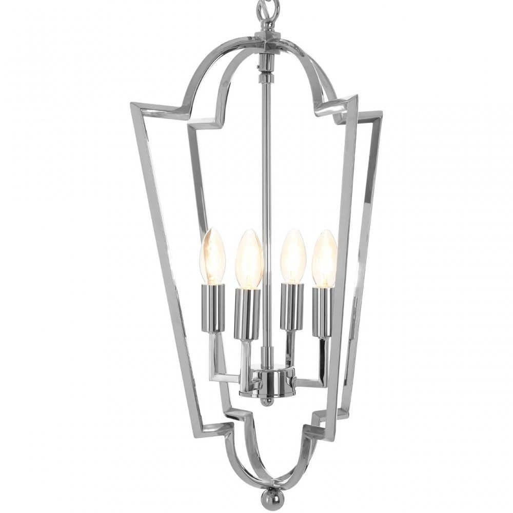 Venice Tapered Chandelier, Stainless Steel, Silver