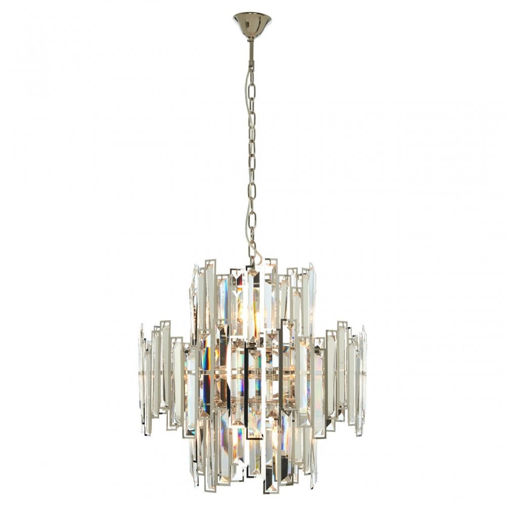 Kelona Small Chandelier, Crystal, Stainless Steel