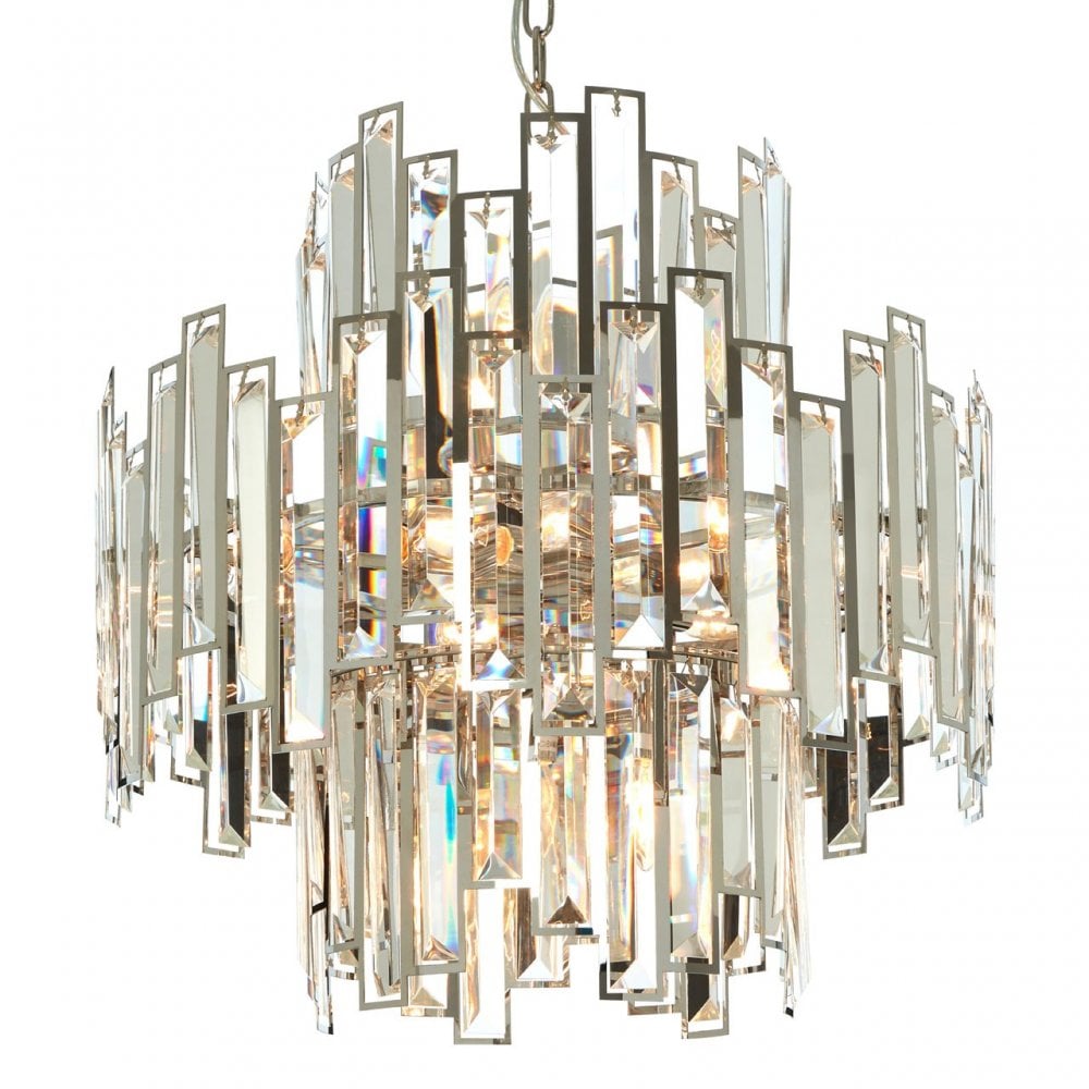 Kelona Small Chandelier, Crystal, Stainless Steel