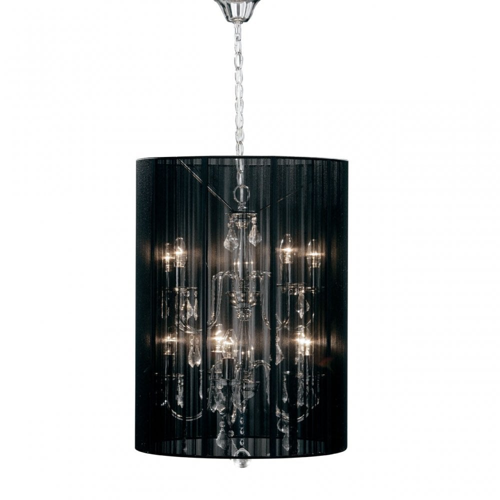 Calice Chandelier, Chrome, Voile, Black
