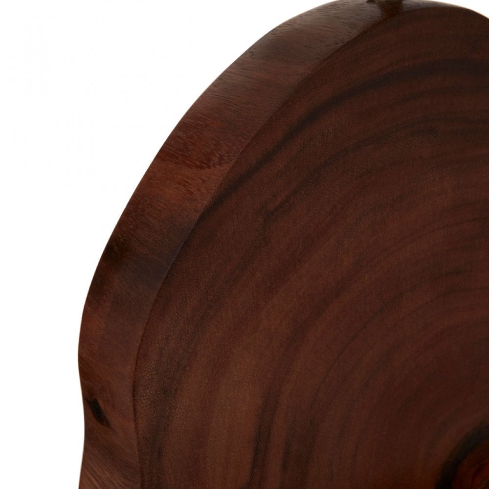 Festuel Table Lamp with Curved Wood Base, Linen, Resin, Twig, Brown