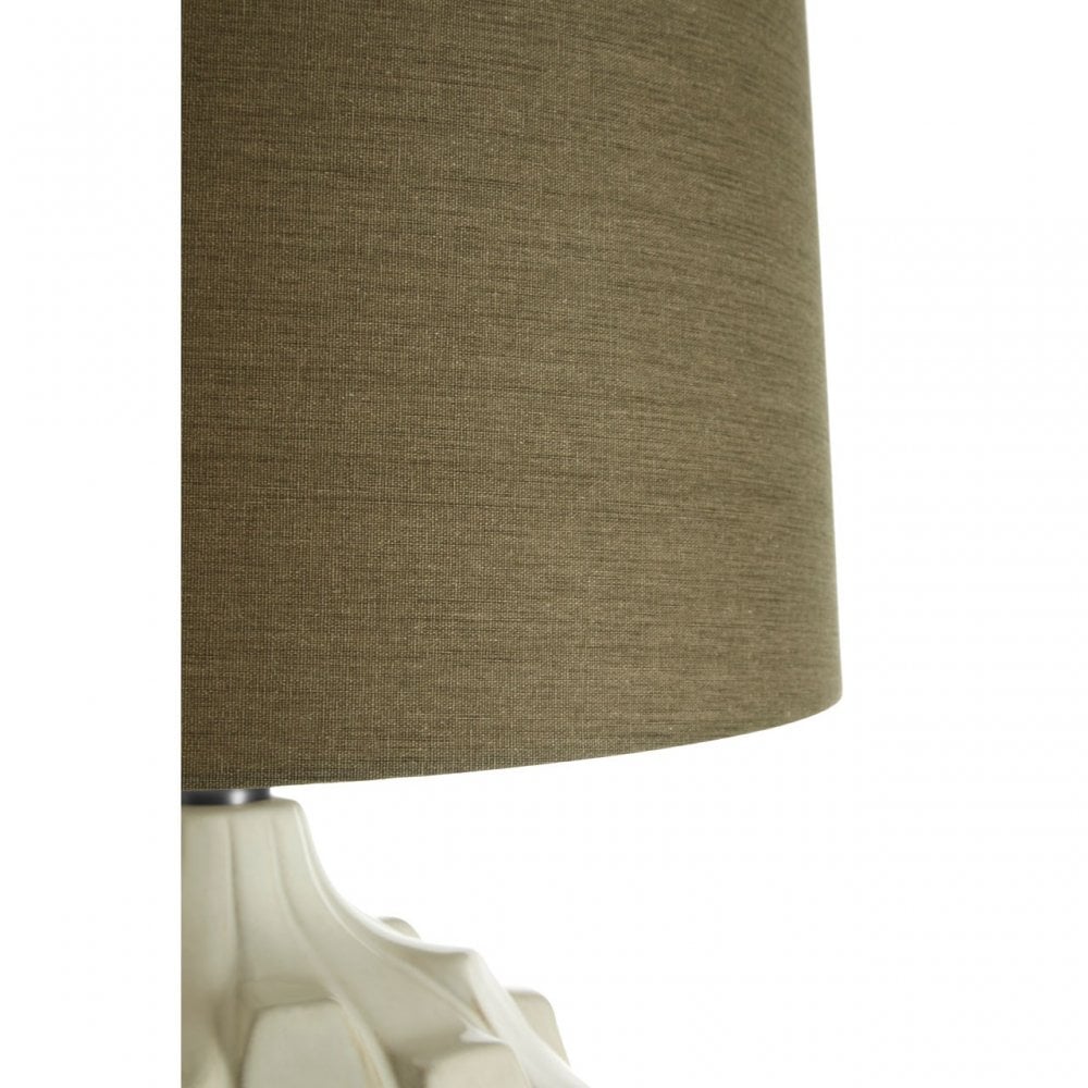 Usha Table Lamp, Ceramic, Fabric, Grey