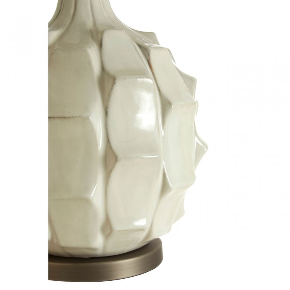 Usha Table Lamp, Ceramic, Fabric, Grey