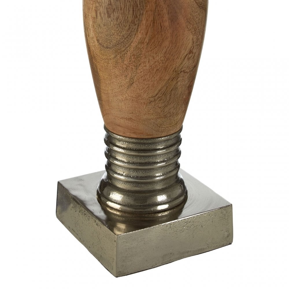 Townhouse Curved Tabor Lamp Base, Aluminium, Wood, Brown