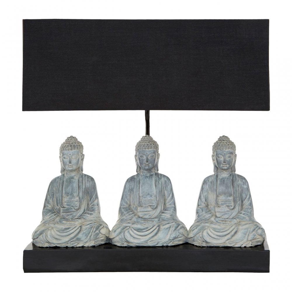 Boho Buddha Lamp, Fabric and PVC, Resin